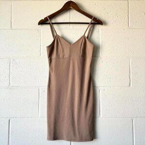Timing Ribbed Sleeveless Spaghetti Strap Fitted Bodycon Dress Women's Medium